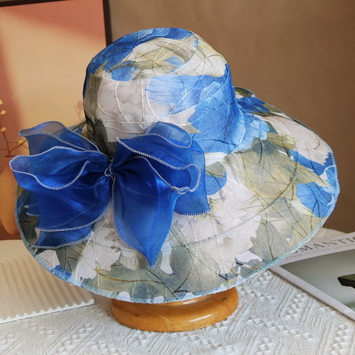 Hot Sale Fashion Flower Printing Cap Beach Hat Women Summer Hat Big Brim Sunshade Hat