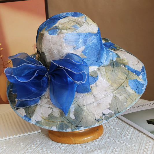 Hot Sale Fashion Flower Printing Cap Beach Hat Women Summer Hat Big Brim Sunshade Hat