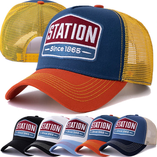Unisex Baseball Cap Classic Station Letter Pattern Mesh Cap Men And Women