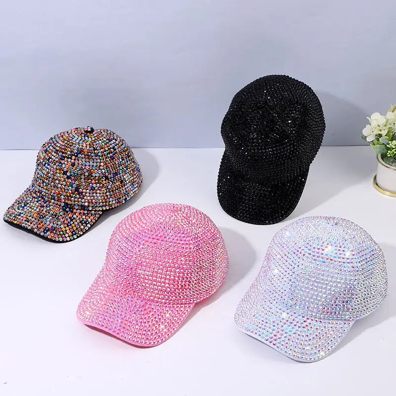 Trendy Full Diamond Handmade Design Baseball Cap