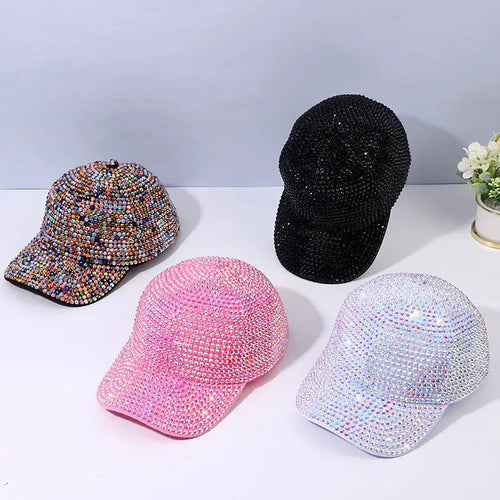 Trendy Full Diamond Handmade Design Baseball Cap