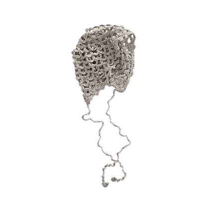 Korean Style Spring/Summer Bohemian Style Lace Up Dome Hat Hand Woven Breathable