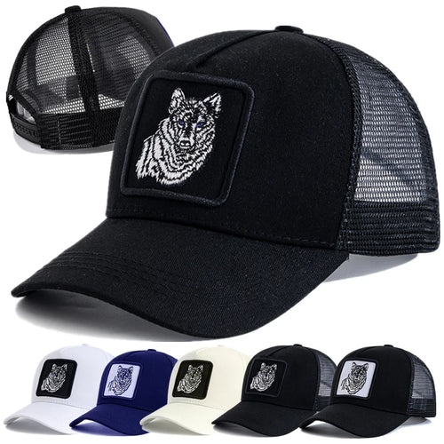 Unisex Baseball Cap Wolf Embroidery Patch Pattern Caps Men Women Summer