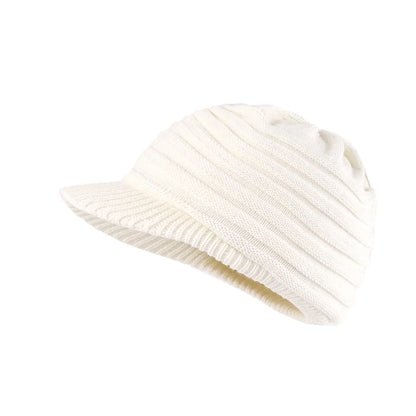 Unisex Winter Hats With Visor Warm Ski Hat Stylish Knitted Hat