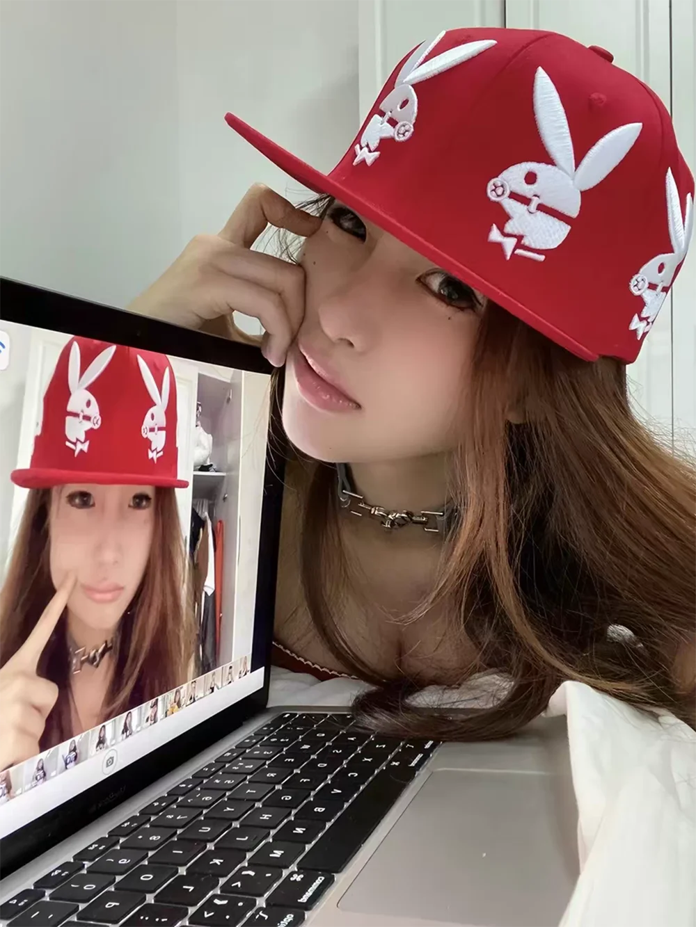 Cute Rabbit Coconut Embroidered Baseball Hat