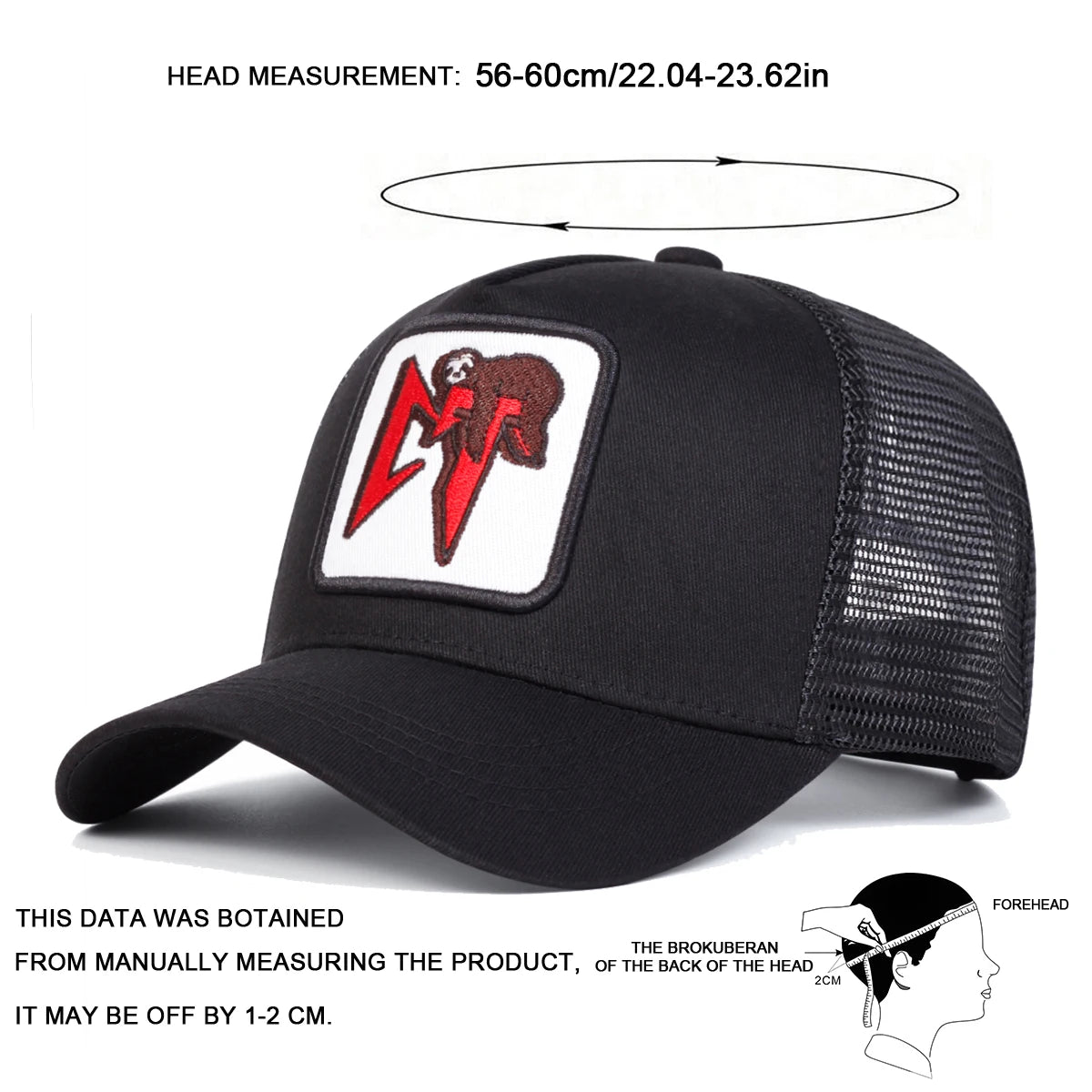 Unisex M Letter Koala Embroidery Baseball Net Caps Spring and Summer