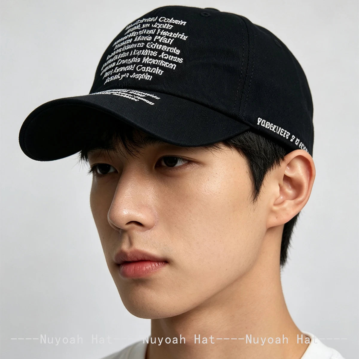 Korean Letter Embroidery Baseball Cap Unisex Retro Peaked Caps Fashionable Outdoor Simple Ins Design