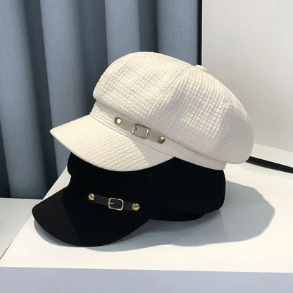Casual Octagonal Newsboy Hat Retro Fashion Designer Berets Caps