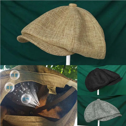 Octagonal Newsboy Cap Spring Summer Breathable Sun Protection Hat