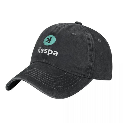 Kaspa KAS Crypto Altcoin - Clean Stacked Green Logo Fashion Baseball Cap
