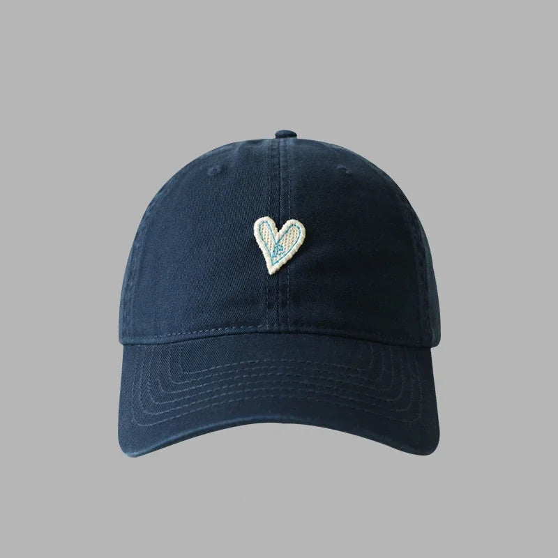 RICYGVM Love Baseball Hat For Men Women Solid Color Duckbill Cap Heart Peaked Cap Cotton Hats Sunshade