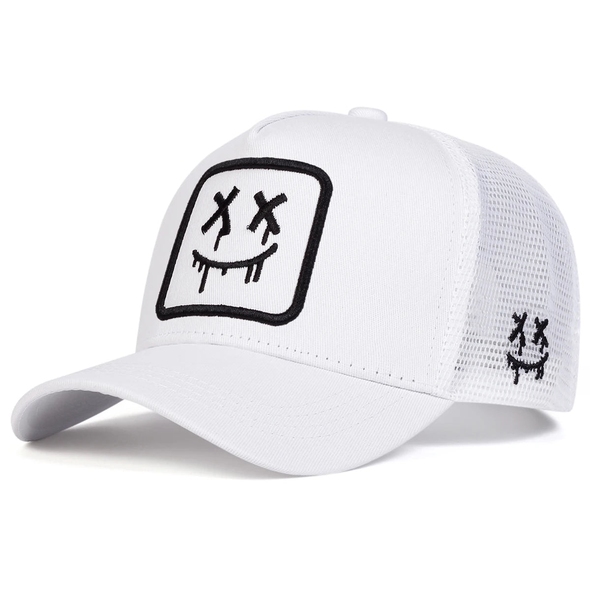 Unisex XX Smiling Face Embroidery Baseball Net Caps Spring and Summer