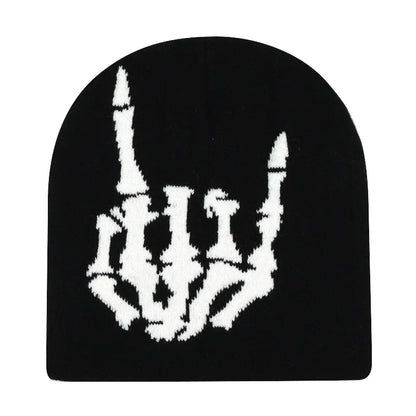 Y2K Letter Knitted Winter Autumn Beanie Cap Men Women