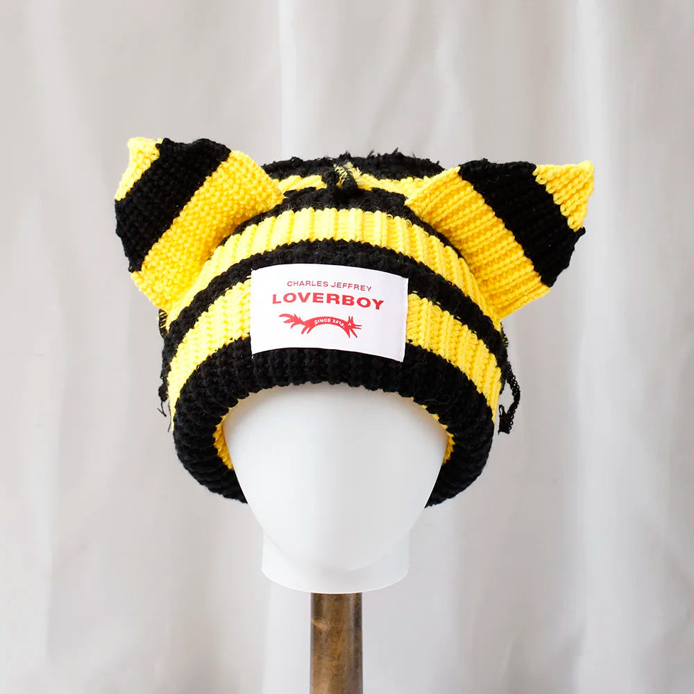 Winter Skullies Hat Unisex Cat Ear Hat Warm Crochet Knitted Hat Costume Beanie Hat