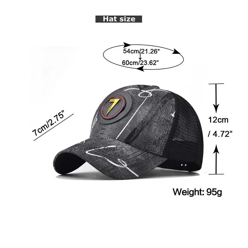Personality 7 Letter New Design Retro Mesh Baseball Cap For Men Women Autumn Summer