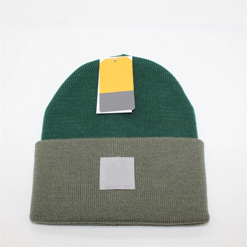 Multicolored Label Embroidery Workwear Woolen Hats Men Outdoor Keep Warm Cap