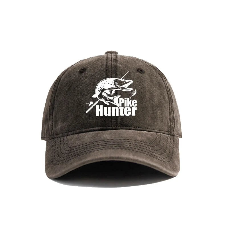Pike Hunter Baseball Cap Distressed Hats Cap