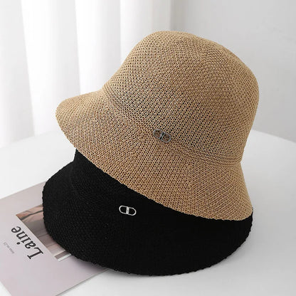 Bucket Hat Sun Protection For Women Korean Minimalist Knit Fisherman Cap