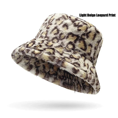 New Autumn And Winter Lady Thick Warm Skin-Friendly Soft Plush Bucket Hat