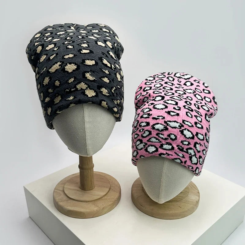 Autumn And Winter Leopard Speckles Wool Knitted Hats