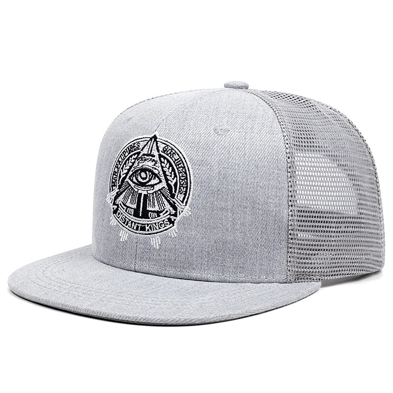 Eye of God Flat Edge Hat Mesh Hat Fashion Men's Street HipHop Hat Women's