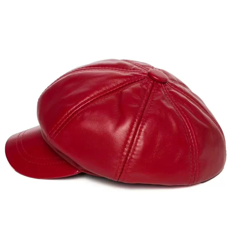 Winter Sheepskin Octagonal Hat For Women