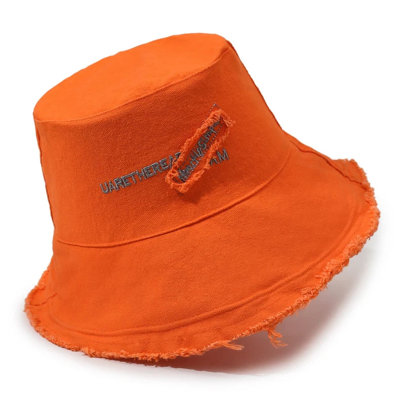 Solid Color Washed Distressed Fisherman Hat