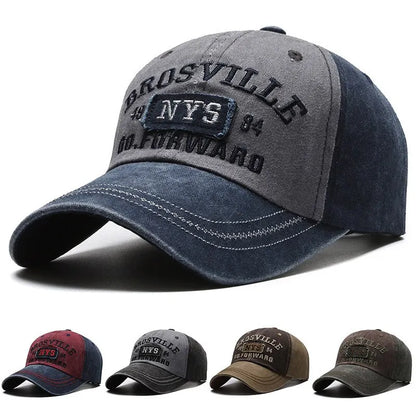 Four Seasons Men's Baseball Cap Casual Wash Embroidered Cap Curved Brim Bowler Sun Hat