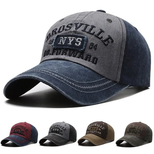 Four Seasons Men's Baseball Cap Casual Wash Embroidered Cap Curved Brim Bowler Sun Hat