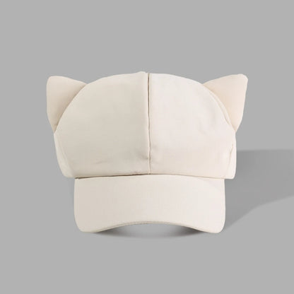 Lovely Korean Y2k Cat Ear Hat Casual Solid Color Women's Baseball Hat