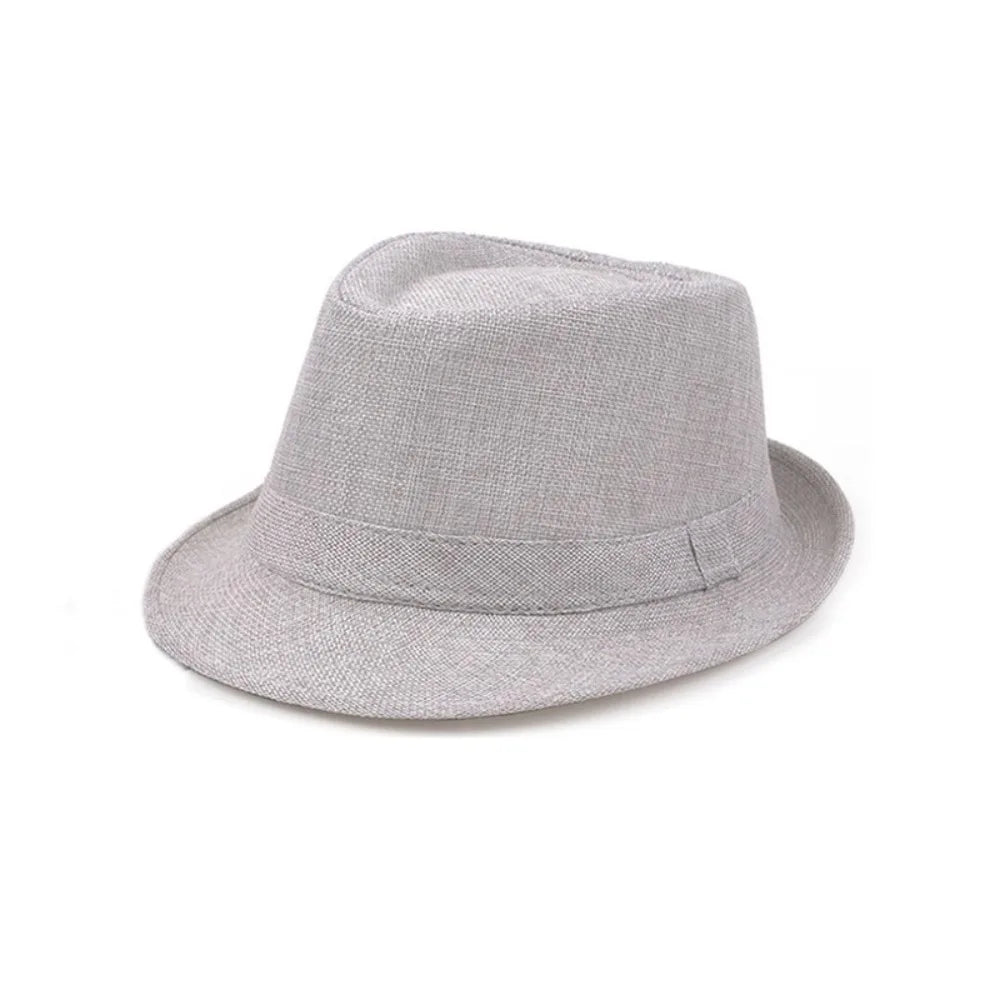 British Linen Men's Jazz Hat Solid Casual Church Beach Hat