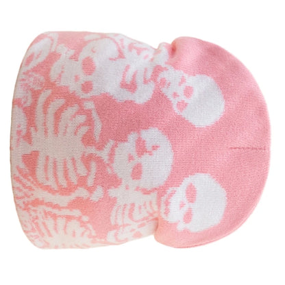 Elastic Windproof Beanie Hat Knit Halloween Skull Pattern Hat
