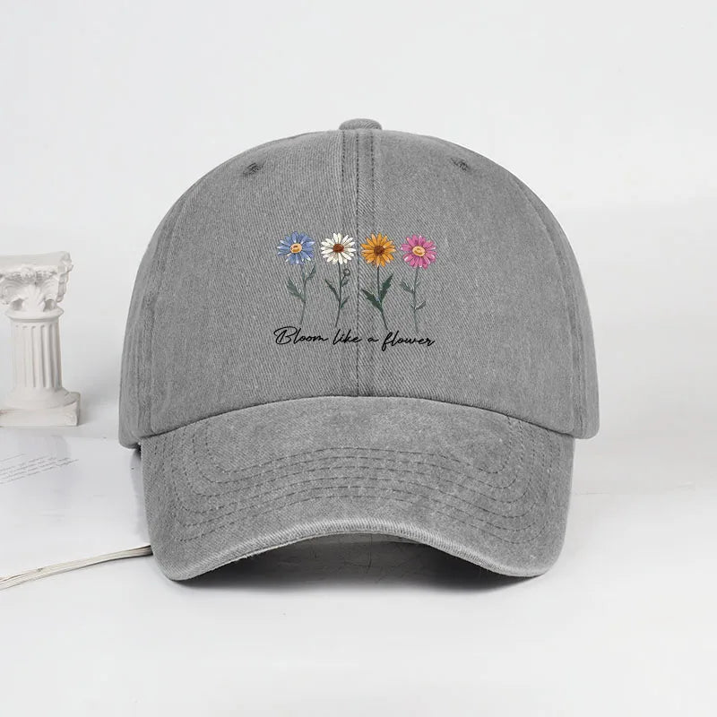 Vintage Washed Daisy Baseball Cap