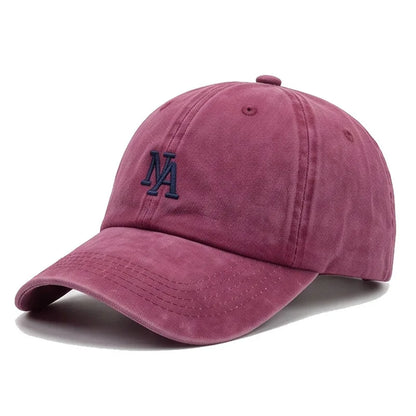 Washed Embroidered Letter Cap Retro Face Small Soft Top Baseball Cap Spring And Autumn Travel Sun Protection Hat