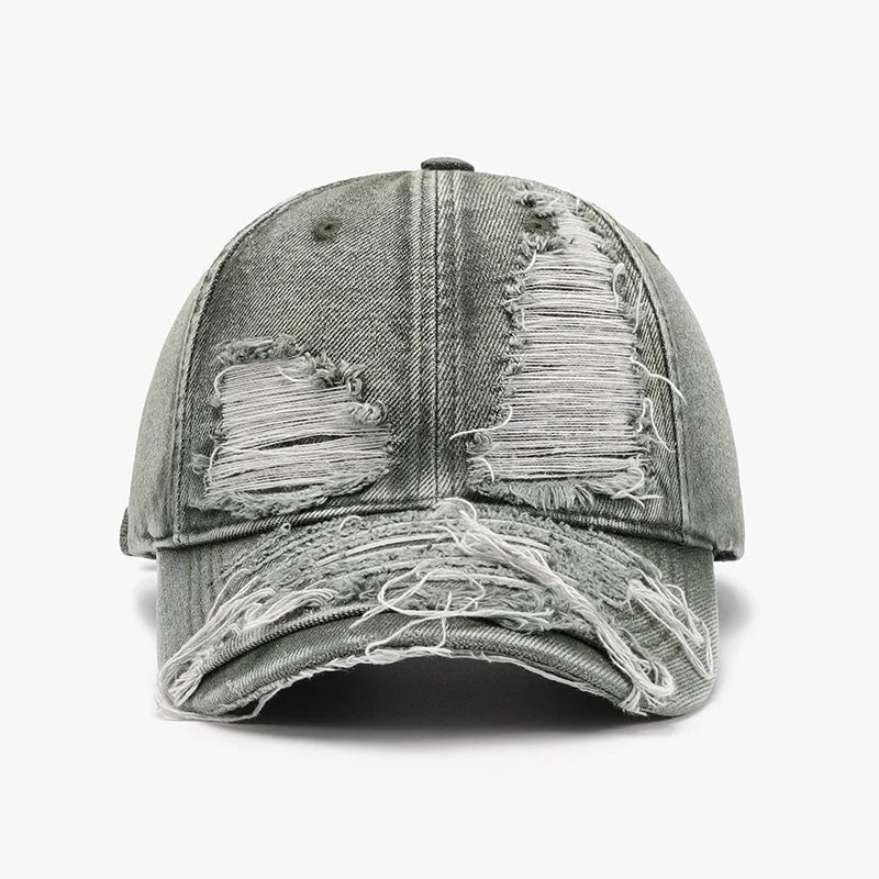 Men's Distressed Denim Baseball Cap
