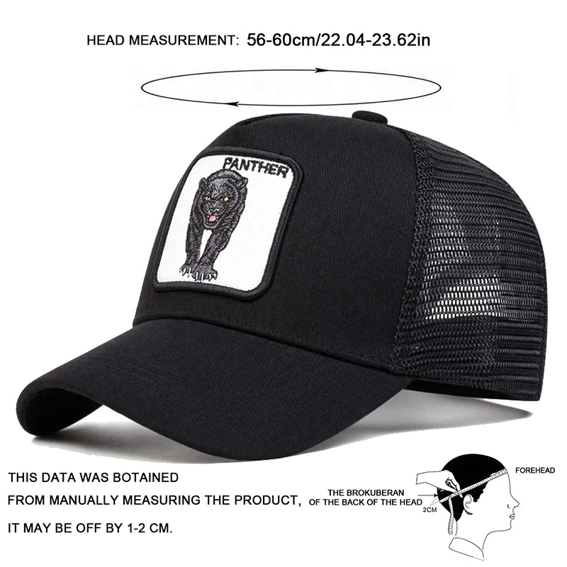 Unisex Leopard Embroidery Baseball Net Caps Spring and Summer