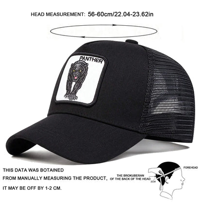 Unisex Leopard Embroidery Baseball Net Caps Spring and Summer