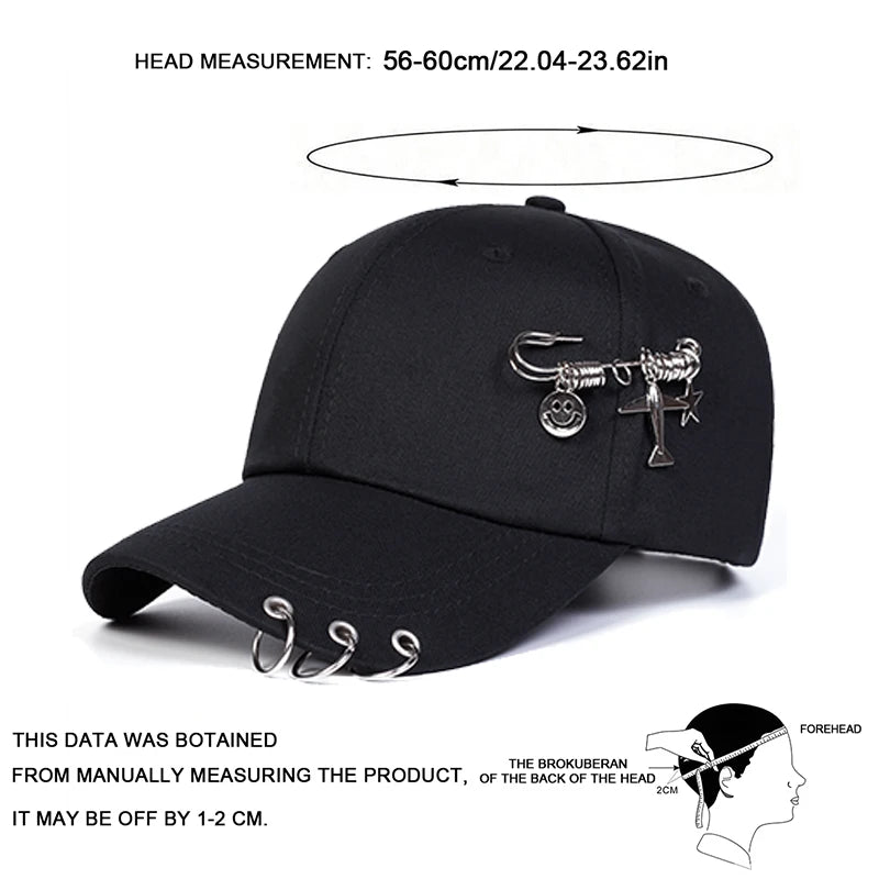 Unisex Iron Ring Baseball Caps Spring Autumn