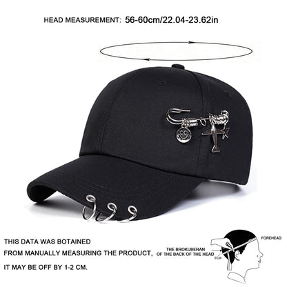 Unisex Iron Ring Baseball Caps Spring Autumn