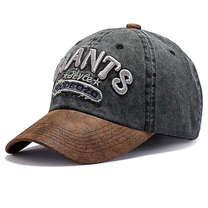 Unisex Washed Cotton Baseball Cap Giants Letter Embroidery Hat For Women And Men