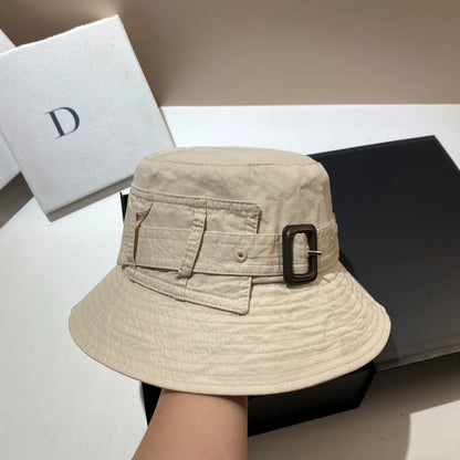 Designer Brand Fashion Women Belt Buckle Bucket Hat
