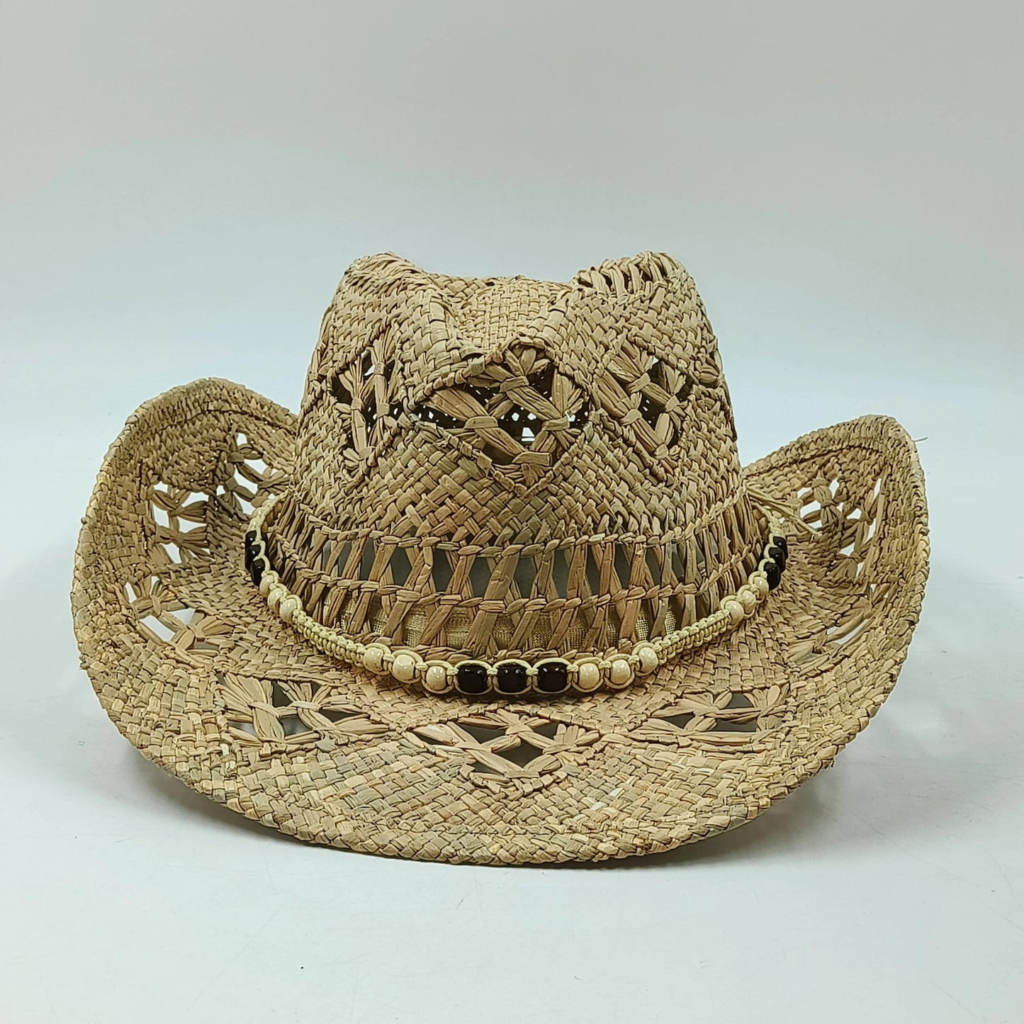 Western Cowboy Straw Hat Women Fashion Large Brim Straw Hat Breathable Outdoor