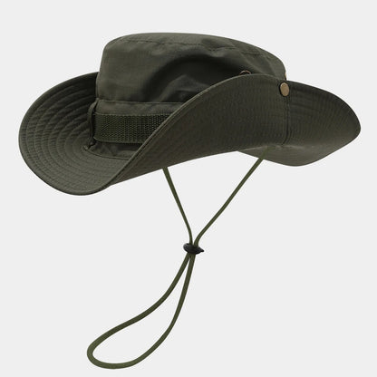 Drawstring Wide Brim Fisherman Hat Men's and Women's Summer