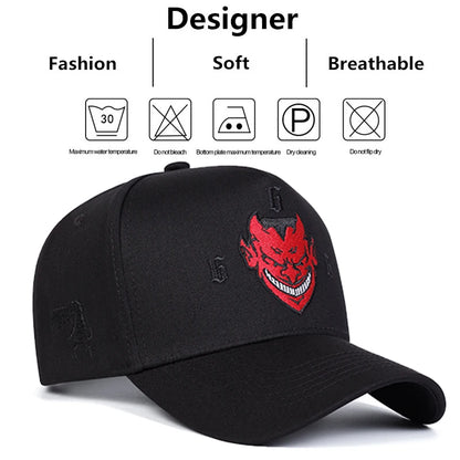 Unisex Red Face Grimace Embroidery Baseball Caps Spring Autumn