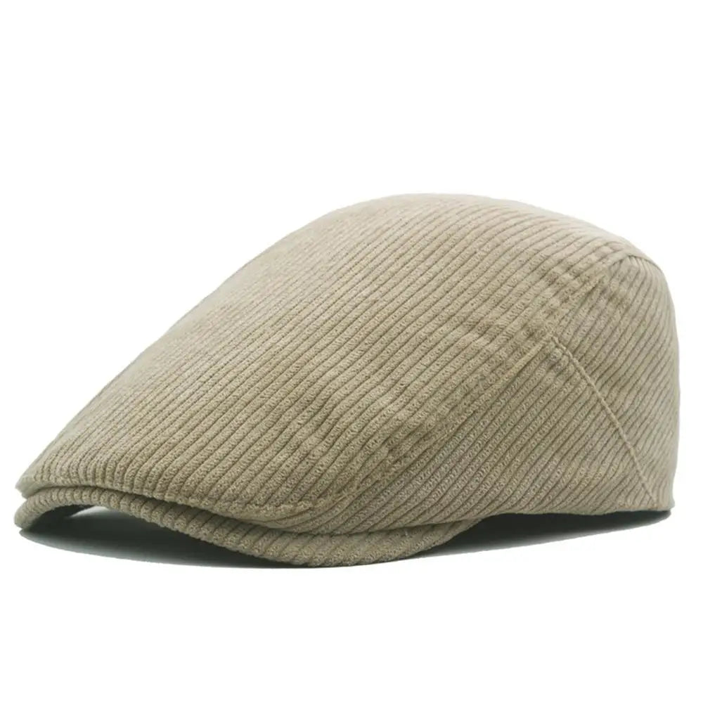 Drop Shipping Autumn And Winter Camel Corduroy Man Ivy Cap Dad Casual Newsboy Hat 56-60cm