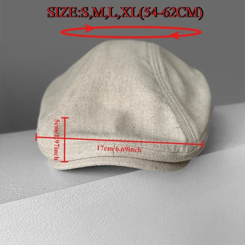 Summer Linen Breathable Big Size Berets Oversize Newsboy Caps