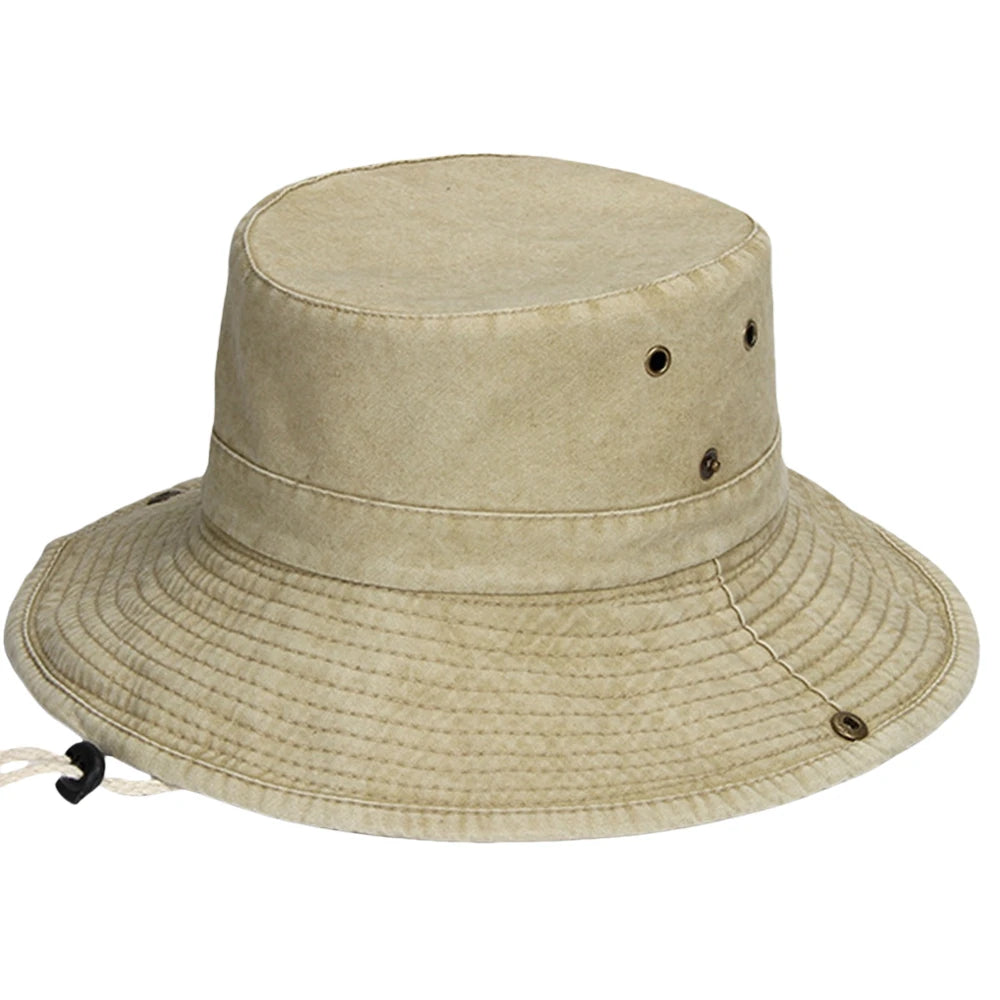 Dad Summer Outdoor Fishing Sun Cap Women Beach Wide Bucket Hat Male Camping