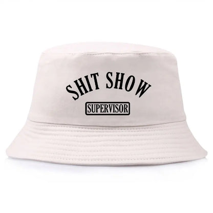 Shit Show Print Reversible Bucket Hat Funny Sarcastic Summer Fisherman