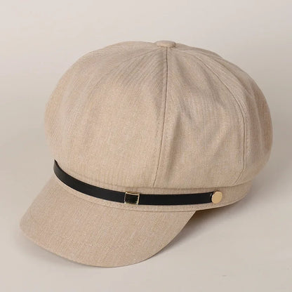 Women Octagonal Hat Newsboy Cap Autumn Winter