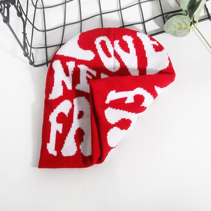 Y2k Letter Knitted Hat Autumn Winter Street New Unisex